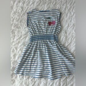 Mini Boden Blue and White Sleeveless Jersey Dress. Never Been Worn. No Tags .